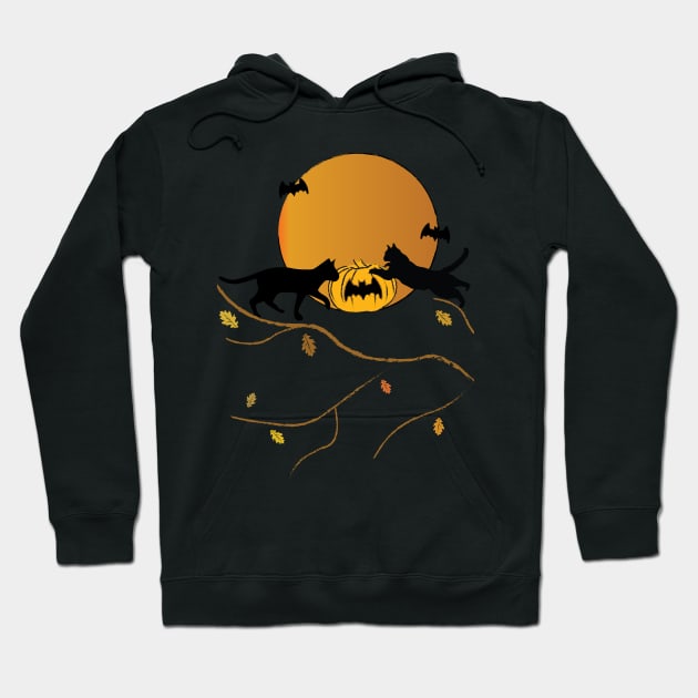 Black Cats and Halloween #4 Hoodie by Zhalmalina